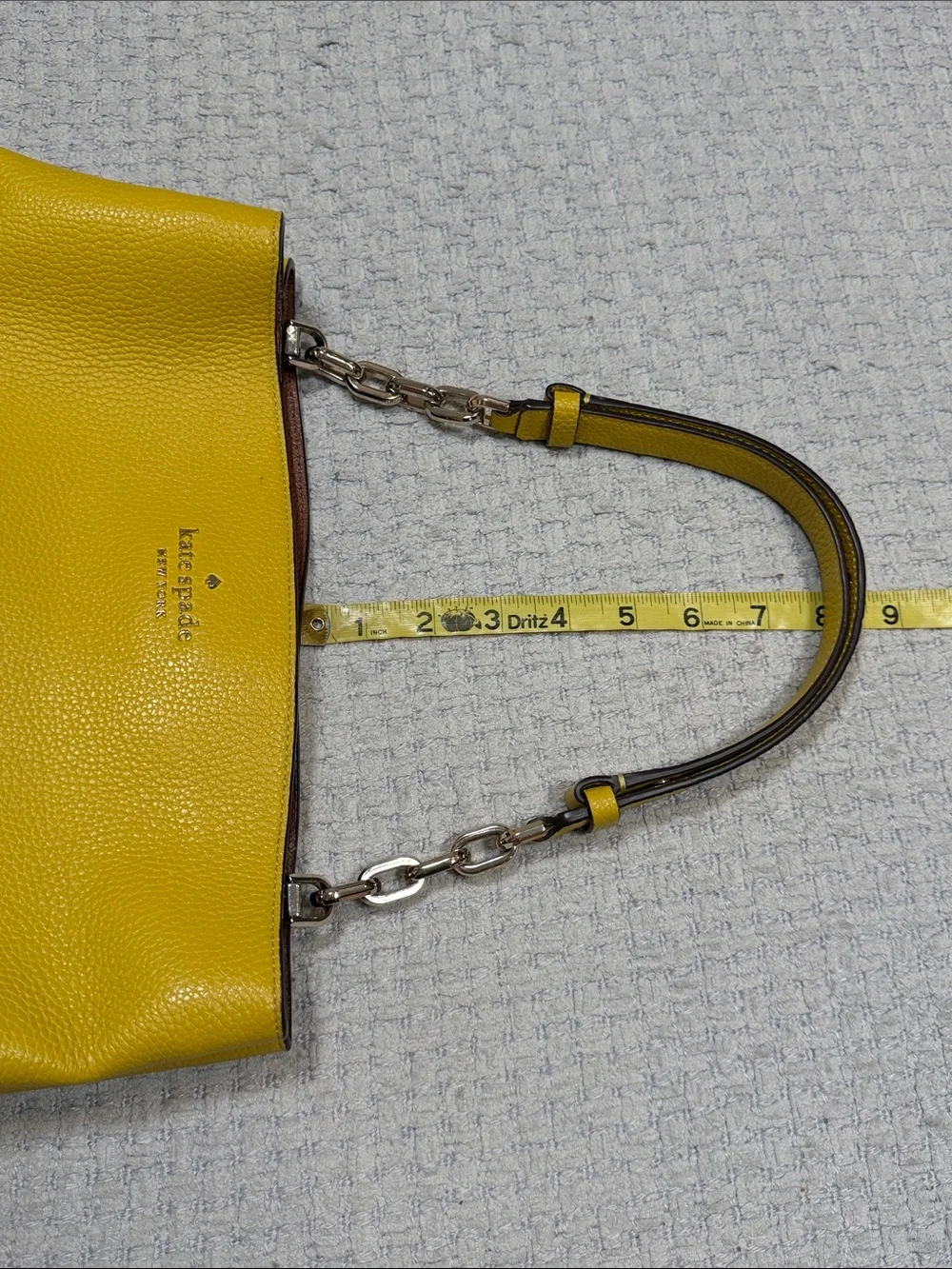 Kate Spade Yellow Leather Chain Shoulder Bag Satchel Tote Purse Gorgeous!